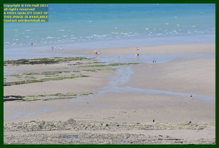 people on beach, rue du nord, Granville Manche Normandy France photo Eric Hall august 2021