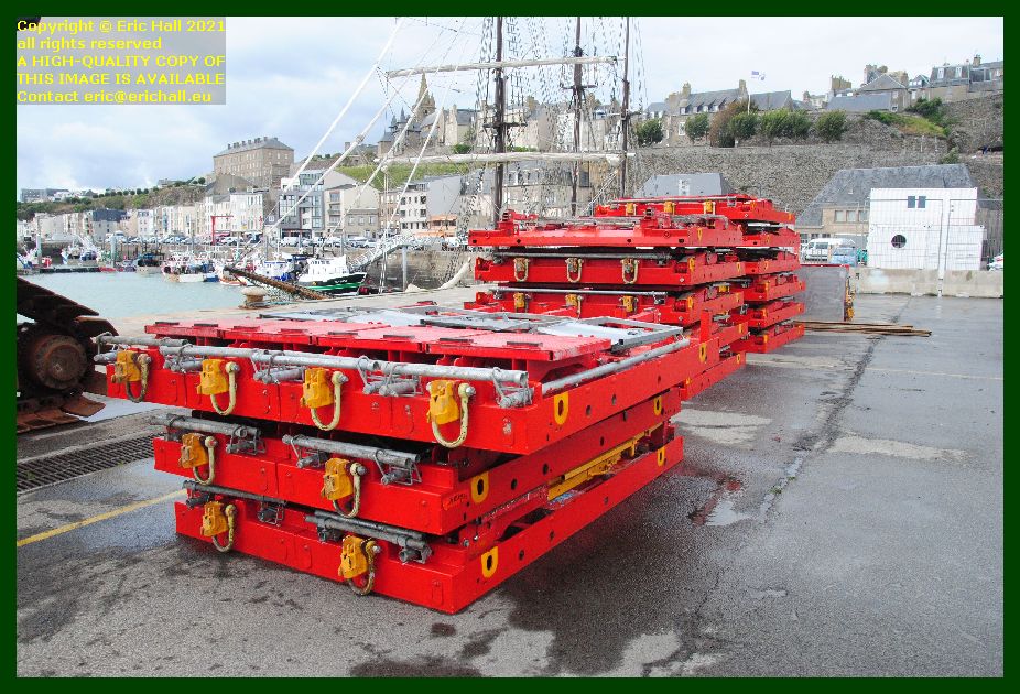freight on quayside port de Granville harbour  Manche Normandy France Eric Hall photo September 2021