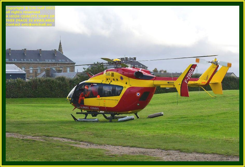 Eurocopter EC 145 helicopter pointe du roc Granville Manche Normandy France photo Eric Hall november 2021