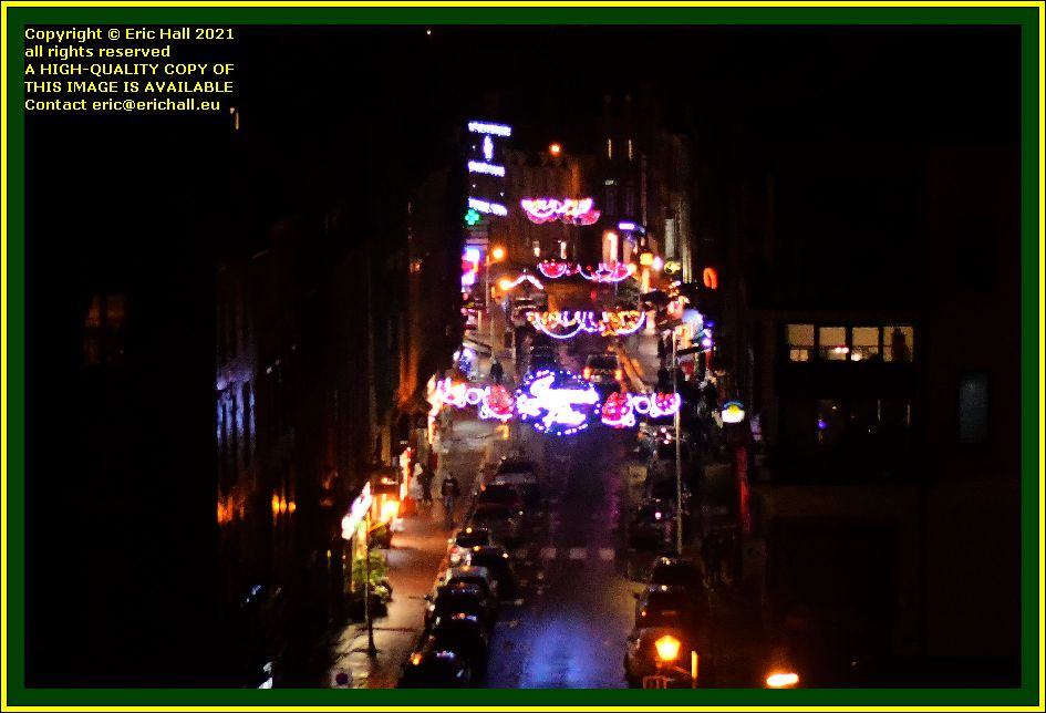 christmas lights rue lecampion Granville Manche Normandy France Eric Hall photo December 2021