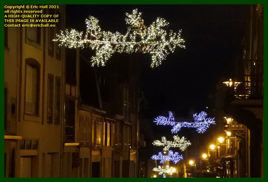 christmas lights rue des juifs Granville Manche Normandy France Eric Hall photo December 2021