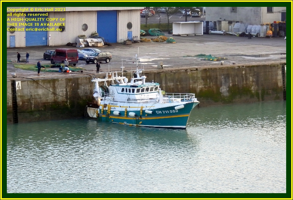 loading, fishing nets tiberiade port de granville harbour Manche Normandy France photo Eric Hall december 2021