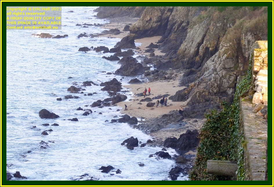 people on beach rue du nord Granville Manche Normandy France Eric Hall photo December 2021