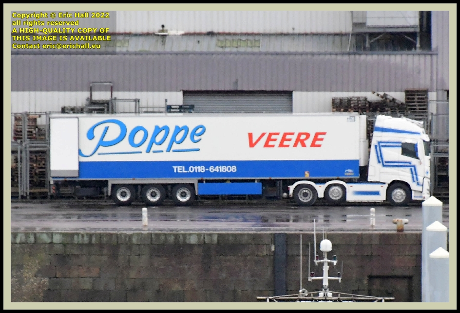 articulated lorry and trailer port de granville harbour Manche Normandy France photo Eric Hall january 2022
