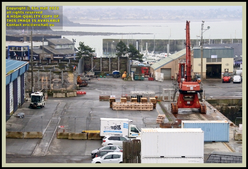 building material on quayside port de Granville harbour Manche Normandy France Eric Hall photo January 2022