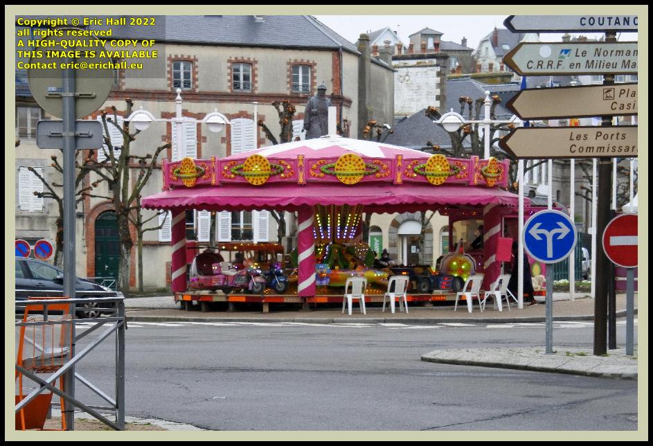 kiddies roundabout place general de gaulle Granville Manche Normandy France photo Eric Hall february 2022