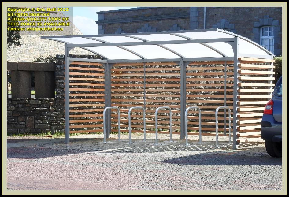 bicycle shelter place d'armes Granville Manche Normandy France photo Eric Hall march 2022