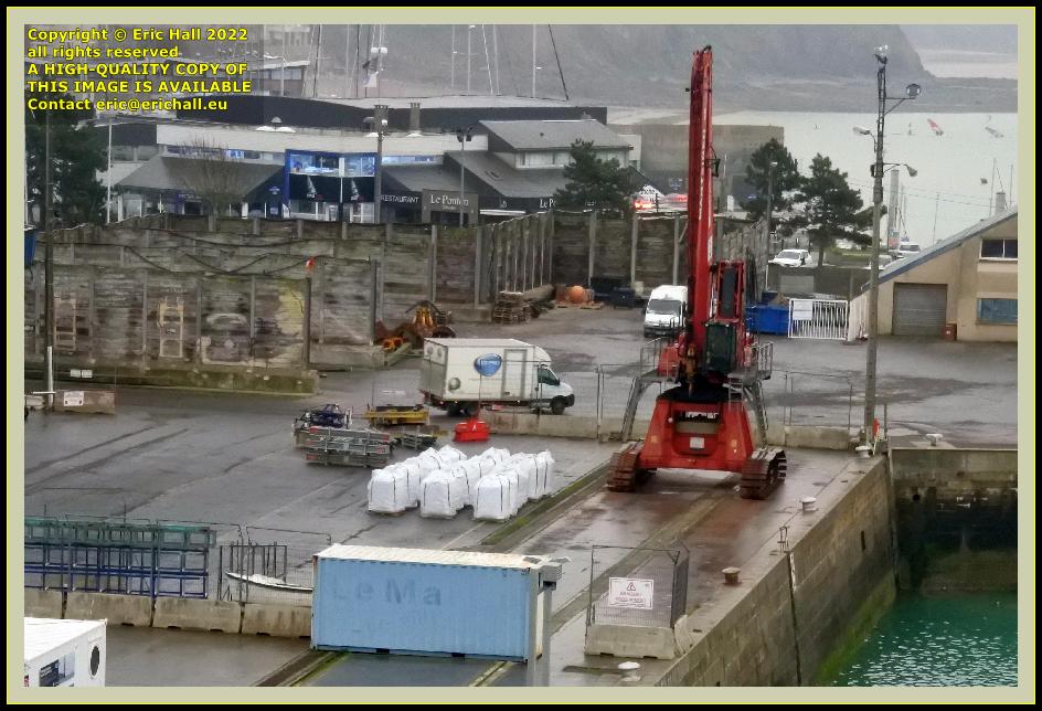 freight on quayside port de Granville harbour Manche Normandy France Eric Hall photo March 2022
