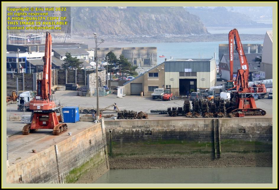 lorry by crane port de Granville harbour Manche Normandy France Eric Hall photo March 2022