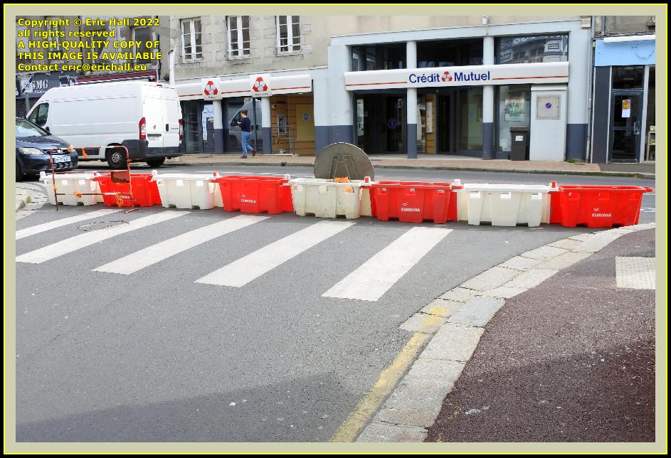 road closed rue roger maris Granville Manche Normandy France photo Eric Hall april 2022