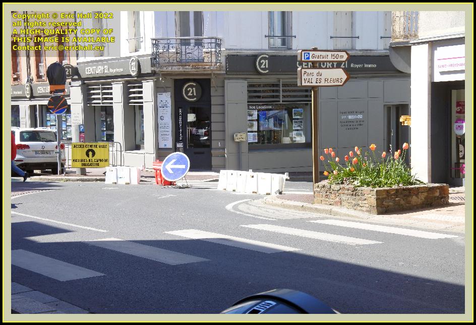road closed rue roger maris granville Manche Normandy France photo Eric Hall april 2022
