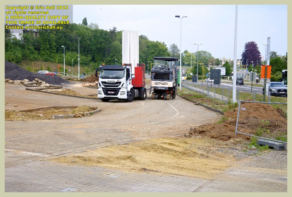 heavy machinery building work car park herestraat leuven belgium photo Eric Hall may 2022