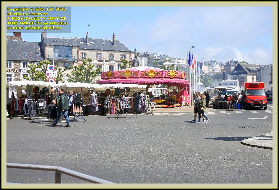 roundabout open air market place general de gaulle Granville Manche Normandy France Eric Hall photo May 2022