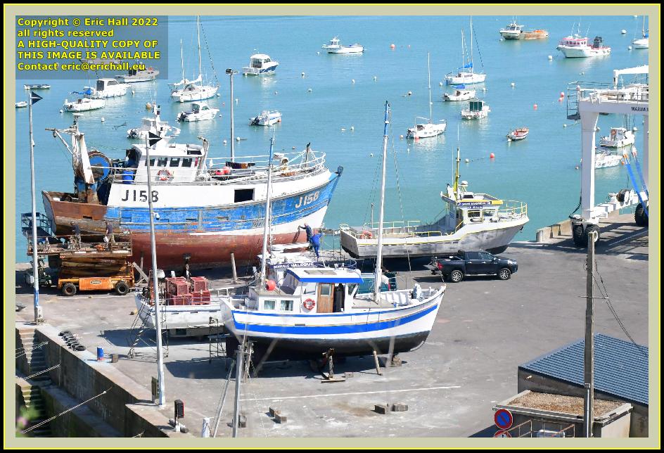 trawler l'ecume 2 j158 fishing boat valeque sagone d'angawelys chantier naval port de Granville harbour Manche Normandy France Eric Hall photo May 2022