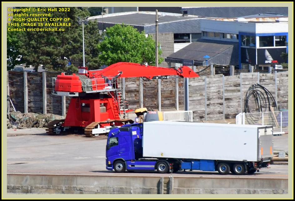 crane lorry port de Granville harbour Manche Normandy France photo Eric Hall may 2022
