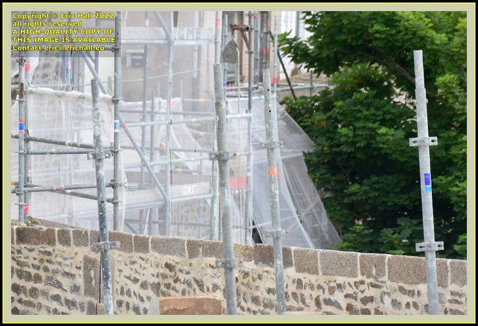 repairs to medieval city walls rue du nord Granville Manche Normandy France Eric Hall photo June 2022