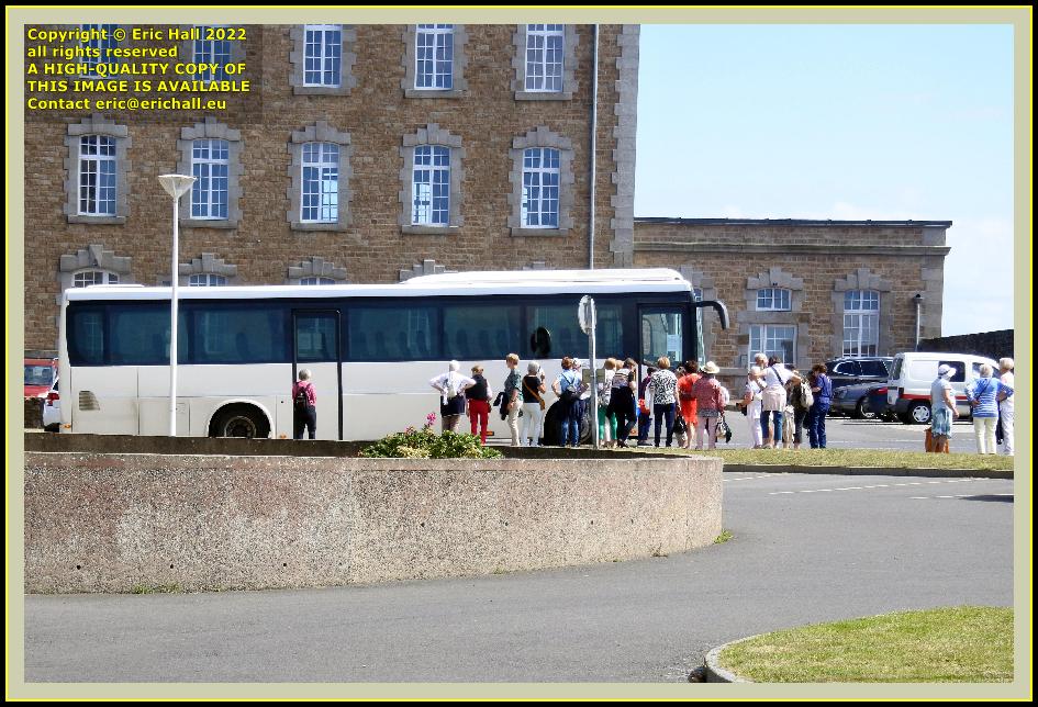 bus with passengers place d'armes Granville Manche Normandy France Eric Hall photo June 2022