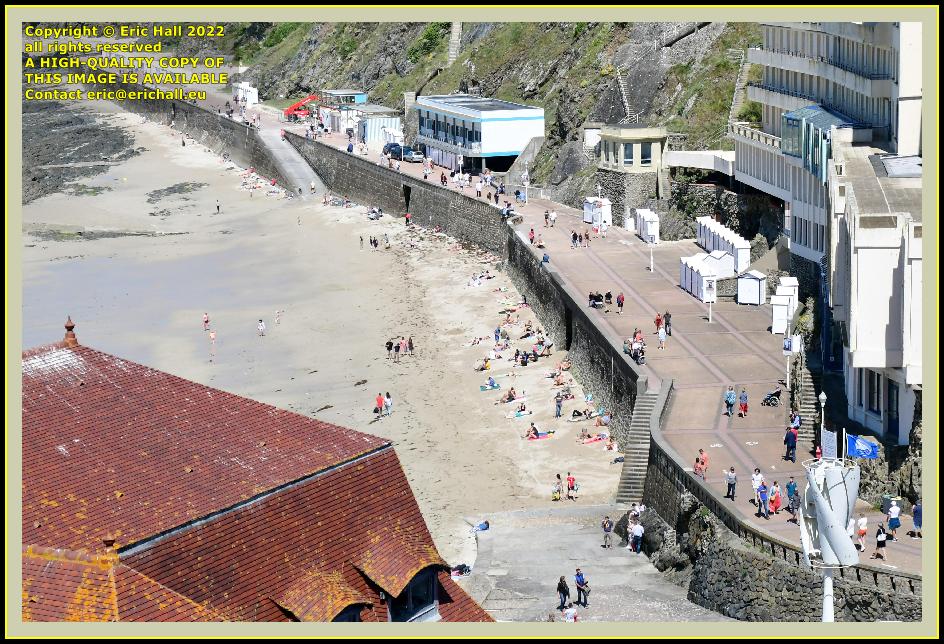 people on beach plat gousset Granville Manche Normandy France photo Eric Hall june 2022