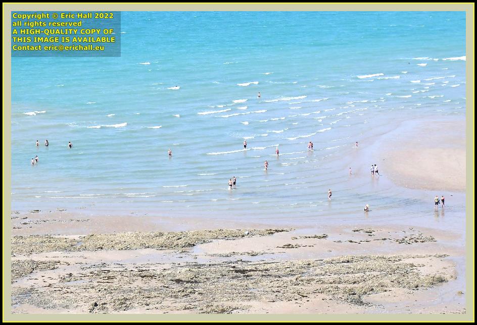 people on beach rue du nord Granville Manche Normandy France photo Eric Hall june 2022