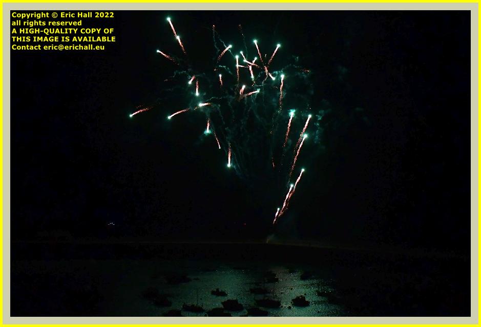 fete de la bastille firework display 14th july quatorze juillet feux d'artifice port de Granville harbour Manche Normandy France Eric Hall photo July 2022