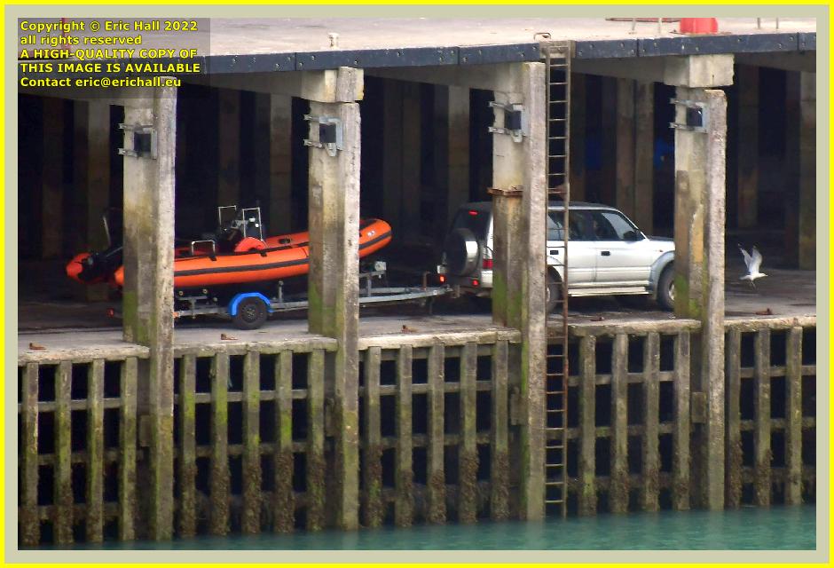 seagull car towing zodiac port de Granville harbour France Eric Hall photo July 2022