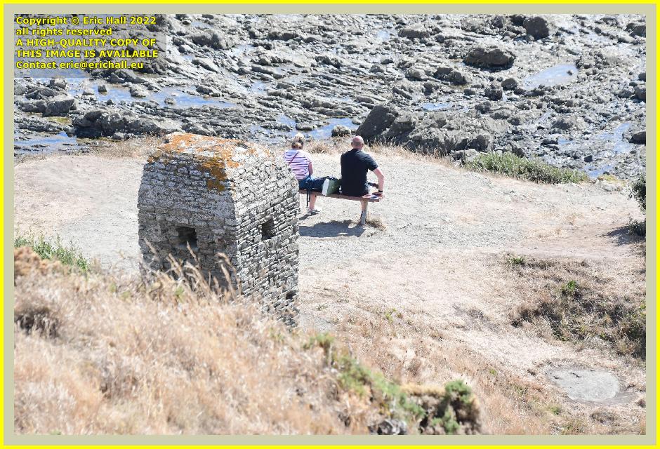 cabanon vauban people on bench pointe du roc Granville Manche Normandy France Eric Hall photo 8th august 2022
