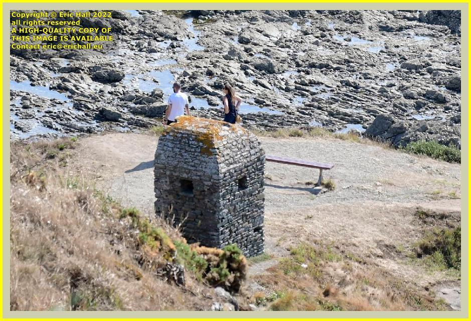 cabanon vauban people on bench pointe du roc Granville Manche Normandy France Eric Hall photo 30th august 2022