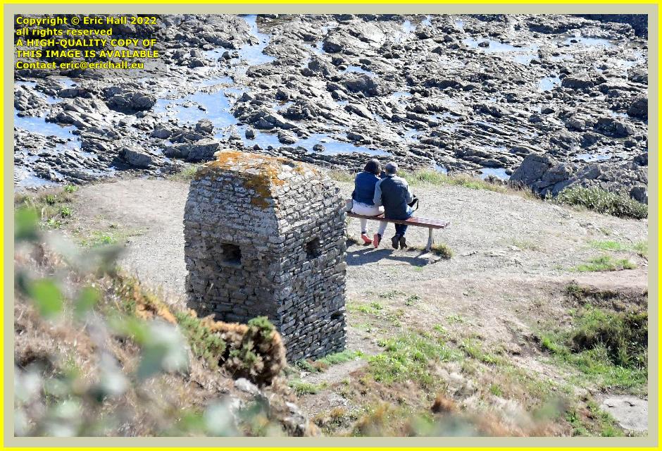 cabanon vauban people on bench pointe du roc Granville Manche Normandy France Eric Hall photo 16th September 2022