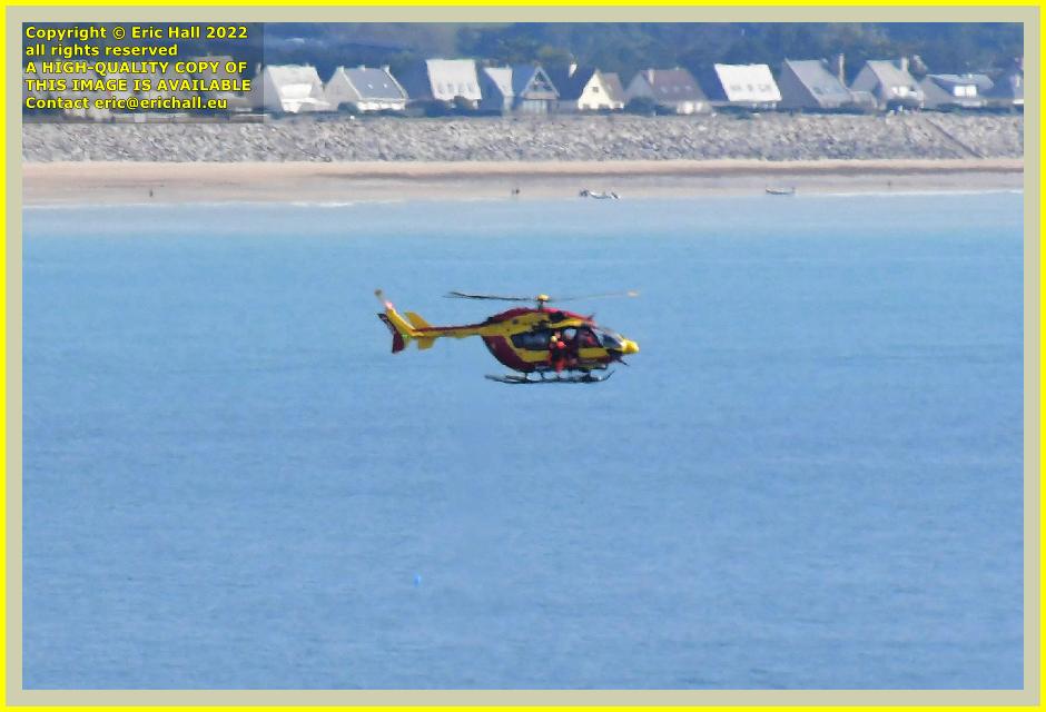 air sea rescue helicopter F-ZBQA Eurocopter EC 145 baie de mont st michel Granville Manche Normandy France Eric Hall photo September 2022