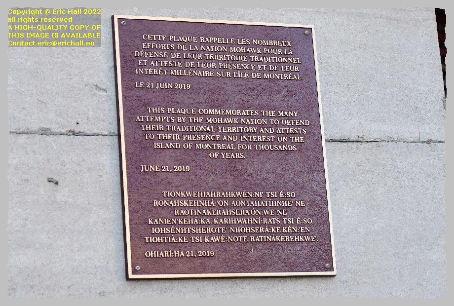 plaque place notre dame Montreal Canada Eric Hall photo September 2022