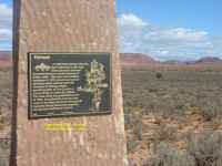 Monument to the early settlers at Pareah Utah Highway 89
