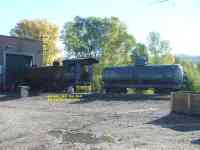 restored Steam train and oil tank Cumbres and Toltec Railway Chama New Mexico