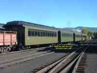 restored steam train about to start off with tourists Cumbres and Toltec Railway Chama New Mexico